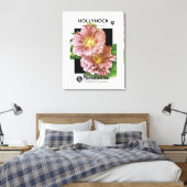 Hollyhock Vintag Seed Packet Leinwanddruck (Insitu (Schlafzimmer))