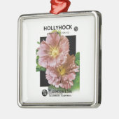 Hollyhock Vintag Seed Packet Ornament Aus Metall (Links)