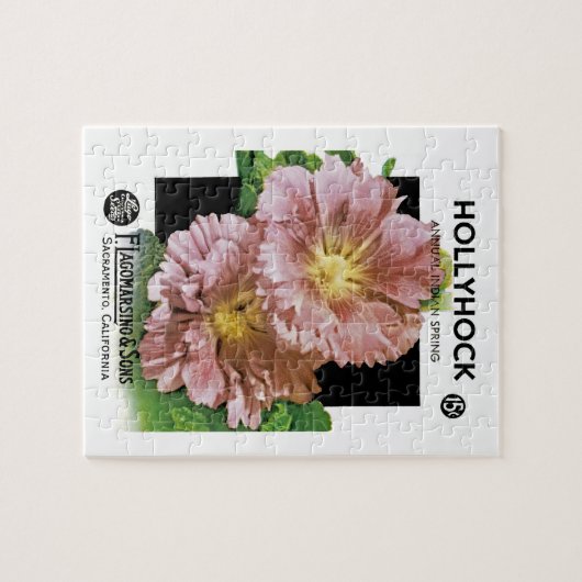 Hollyhock Vintag Seed Packet Puzzle (Horizontal)