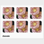 Hollyhock Vintag Seed Packet Quadratischer Aufkleber (Blatt)