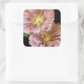 Hollyhock Vintag Seed Packet Quadratischer Aufkleber (Tasche)