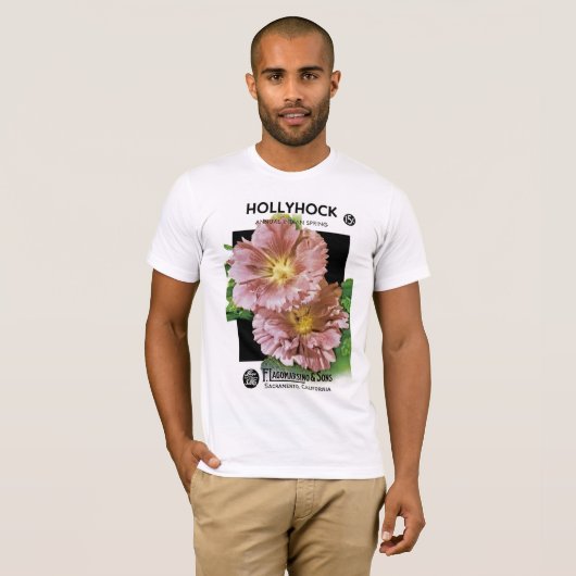 Hollyhock Vintag Seed Packet T-Shirt (Vorne ganz)