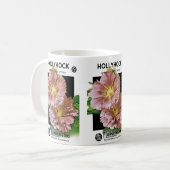 Hollyhock-Vintages Samen-Paket Kaffeetasse (Vorderseite Links)