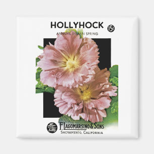 Hollyhock-Vintages Samen-Paket Magnet