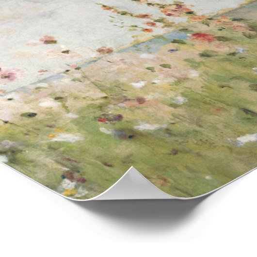 Hollyhocks am Meer Poster (Ecke)