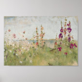 Hollyhocks am Meer Poster (Vorne)