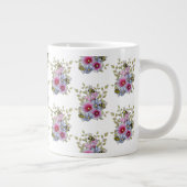 Hollyhocks and Blue Flowers with Bumble BEES Jumbo-Tasse (Rechts)