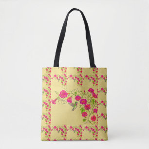 Hollyhocks and Hummingbirds Bag Tasche