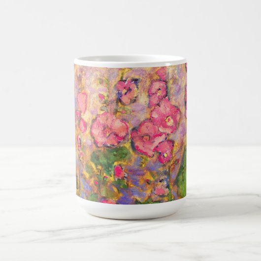 Hollyhocks blühen kaffeetasse (Mittel)