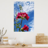 Hollyhocks Blume, Alcea Rosea Poster (Küche)