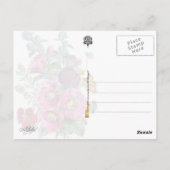 Hollyhocks Botanische Illustration Postkarte (Rückseite)