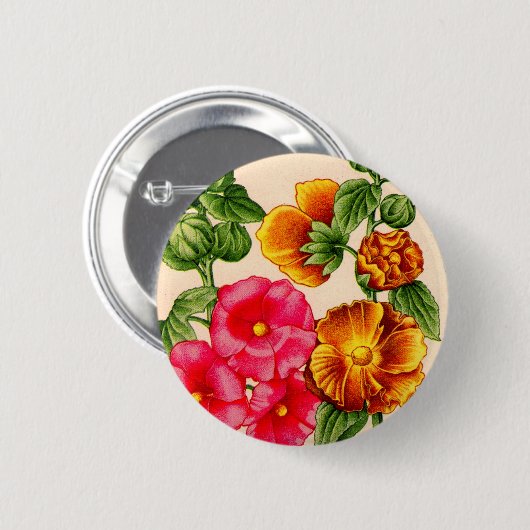 Hollyhocks Button (Vorne & Hinten)