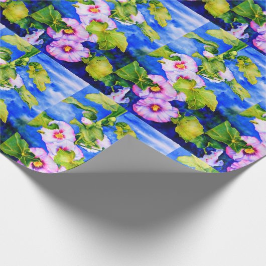 Hollyhocks Geschenkpapier (Ecke)