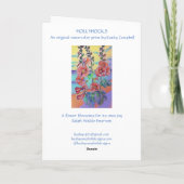 Hollyhocks Grußkarte Karte (Rückseite)