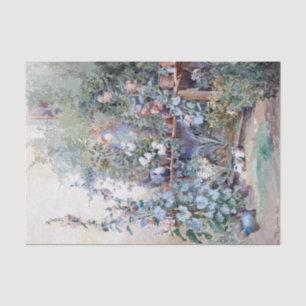 Hollyhocks Kitty and Potting Bench Tissue Paper Seidenpapier