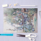 Hollyhocks Kitty and Potting Bench Tissue Paper Seidenpapier (Handwerk)