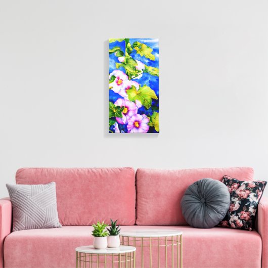 Hollyhocks Leinwanddruck (Insitu (Wohnzimmer))