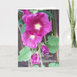 Hollyhocks Personalisiert 65. Hochzeitstag Karte