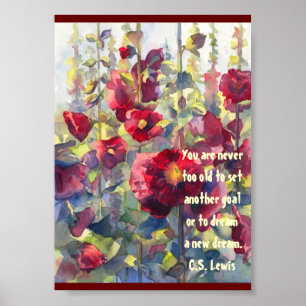 Hollyhocks Poster/Print Poster