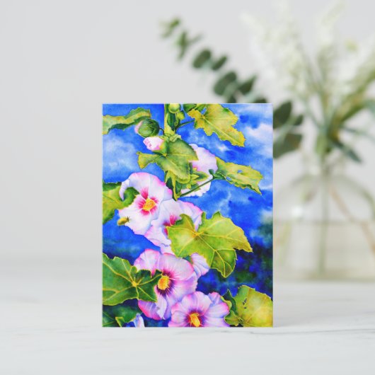 Hollyhocks Postkarte (Stehend Vorderseite)