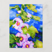 Hollyhocks Postkarte (Vorderseite)