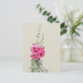 Hollyhocks Postkarte (Stehend Vorderseite)