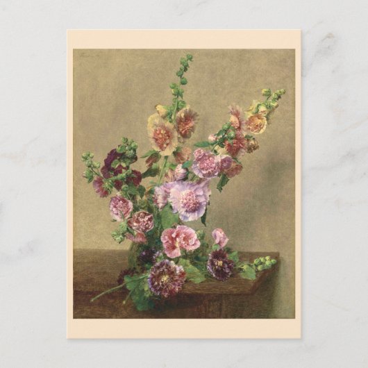 Hollyhocks Postkarte (Vorderseite)