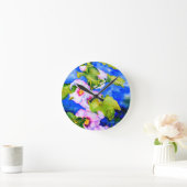 Hollyhocks Runde Wanduhr (Zuhause)