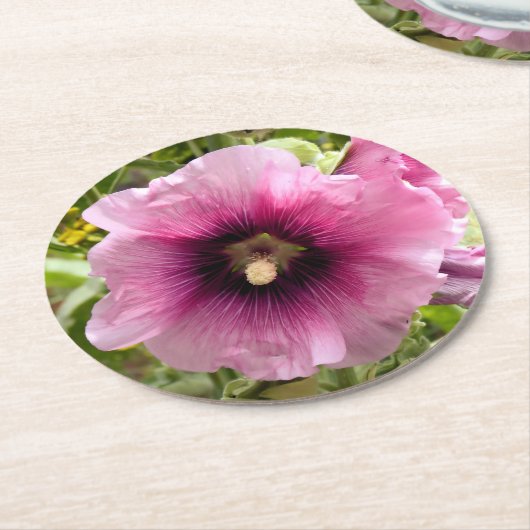 HOLLYHOCKS RUNDER PAPPUNTERSETZER (Angewinkelt)