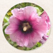 HOLLYHOCKS RUNDER PAPPUNTERSETZER (Vorderseite)