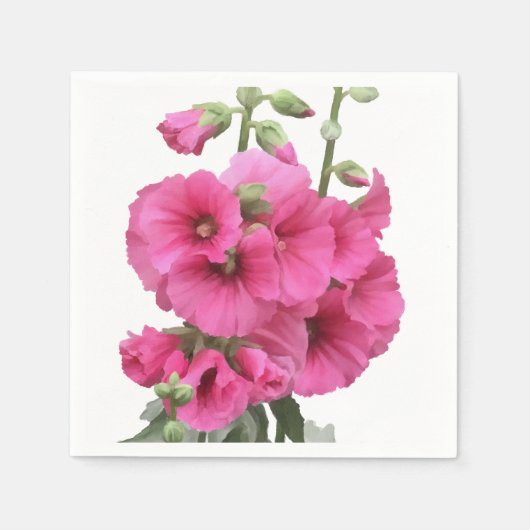 Hollyhocks Serviette (Vorderseite)