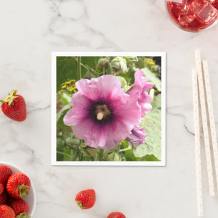 HOLLYHOCKS SERVIETTE
