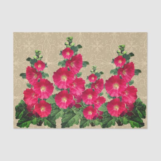 Hollyhocks Tissue Paper Seidenpapier (Vorderseite)