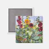 Hollyhocks und Sonnenblumen 2005 Magnet (Vorderseite/Rückseite)