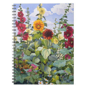 Hollyhocks und Sonnenblumen 2005 Notizblock