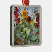 Hollyhocks und Sonnenblumen 2005 Ornament Aus Metall (Rechts)