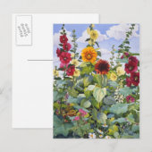 Hollyhocks und Sonnenblumen 2005 Postkarte (Vorne/Hinten)