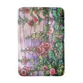 Hollyhocks Vintag Floral Tiffany Hartglas Badematte (Vorderseite Vertikal)