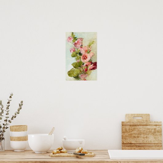 Hollyhocks von Franz Bischoff Poster (Küche)