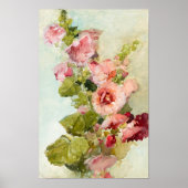 Hollyhocks von Franz Bischoff Poster (Vorne)