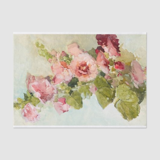 Hollyhocks von Franz Bischoff Seidenpapier (Vorderseite)