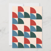 HollyJolly Retro Geometric Pattern Weihnachtsgesch Einladung (Rückseite)