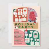 HollyJolly Retro Geometric Pattern Weihnachtsgesch Feiertagskarte (Vorderseite)