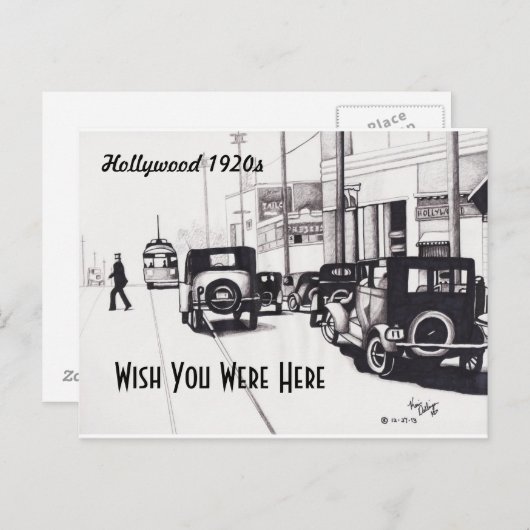 "Hollywood 1920s" wünscht, Sie wären hier Postkart Postkarte (Vorne/Hinten)