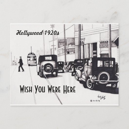 "Hollywood 1920s" wünscht, Sie wären hier Postkart Postkarte (Vorderseite)