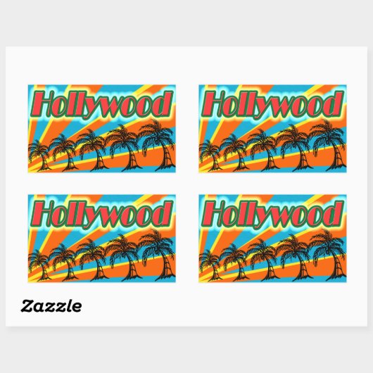 Hollywood 5 Palm Trees Stickers (Blatt)