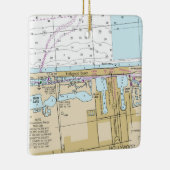 Hollywood Beach Florida Chart Keramikornament (Rechts)