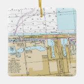 Hollywood Beach Florida Chart Keramikornament (Vorderseite)