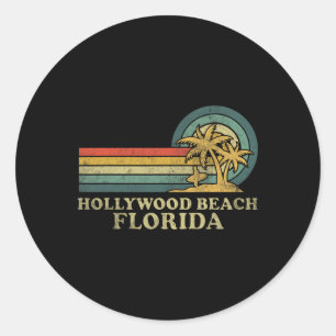 Hollywood Beach Florida Familienurlaub Vintag Pa Runder Aufkleber