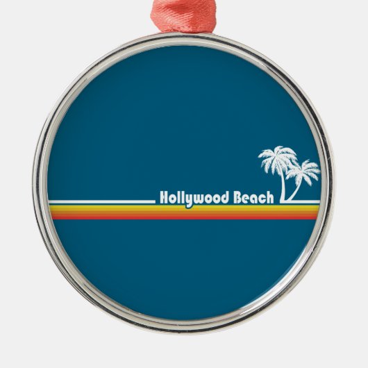 Hollywood Beach Florida Ornament Aus Metall (Vorne)